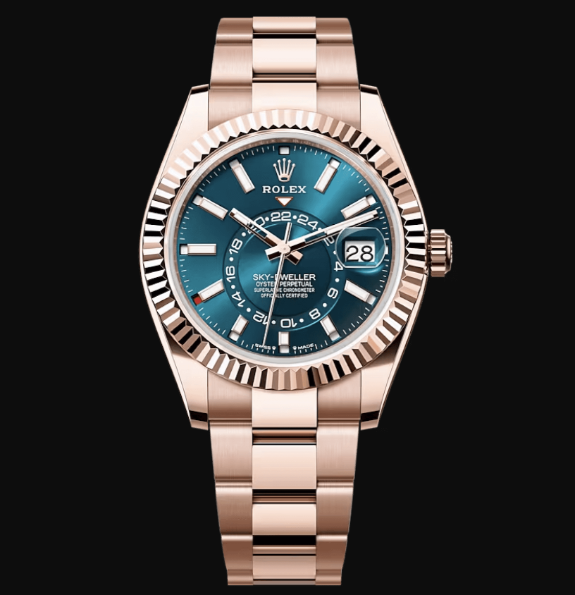 Rolex Sky-Dweller Everose Gold Blue-Green Turquoise Men’s Watch