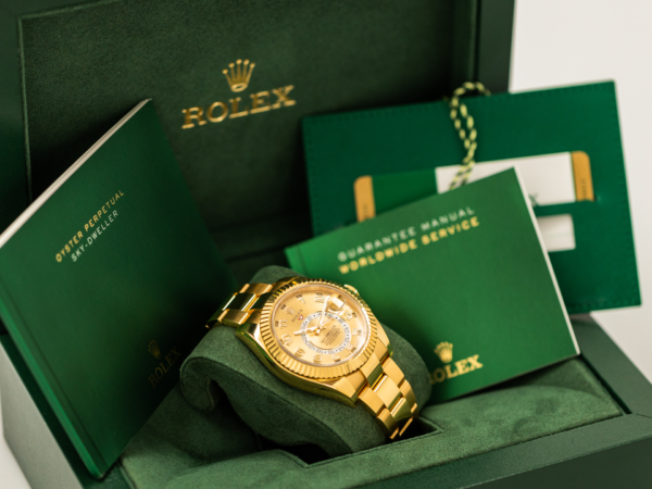 Rolex Sky-Dweller 42mm Champagne Dial Yellow Gold