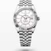 Sky Dweller White Dial 18K White Gold Bezel Steel Jubilee Men's Watch 326934