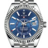 Sky Dweller Blue Dial 18K White Gold Bezel Steel Jubilee Men's Watch 326934