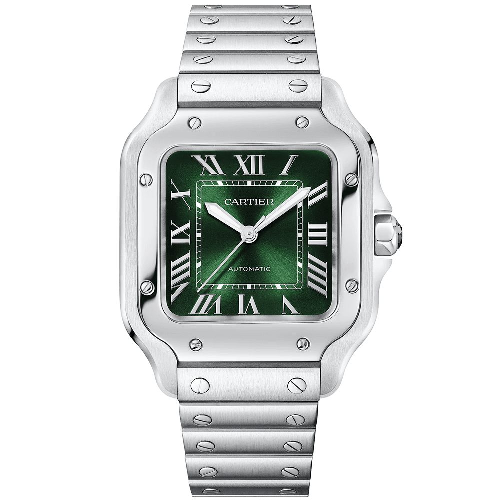 Santos de Cartier Medium Smoky Green Dial Automatic Bracelet/Strap Watch