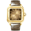 Santos de Cartier Large Brown Dial 18ct Yellow Gold Automatic Watch