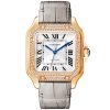 Santos de Cartier Medium Diamond Set Automatic 18ct Rose Gold Watch