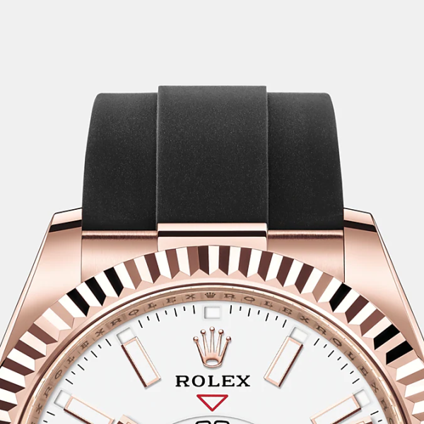 Rolex Sky-Dweller 42mm, 18k Everose Gold, Oysterflex, Ref# 326235-0004