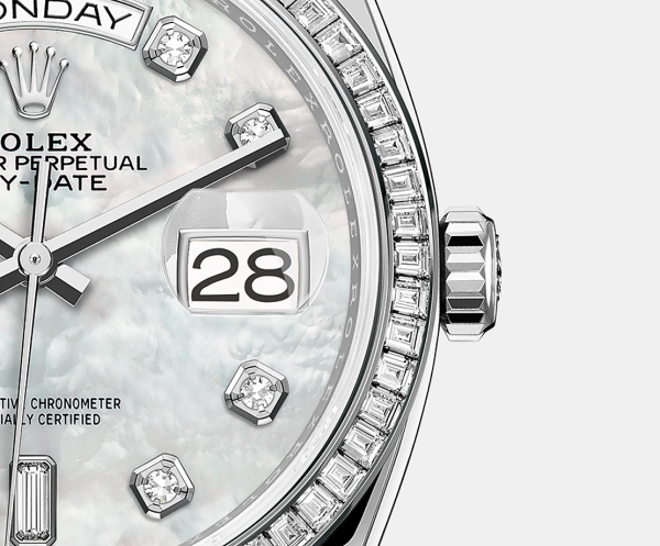 Rolex Day-Date, 36mm, Platinum and Diamonds, Ref# 128396tbr-0005