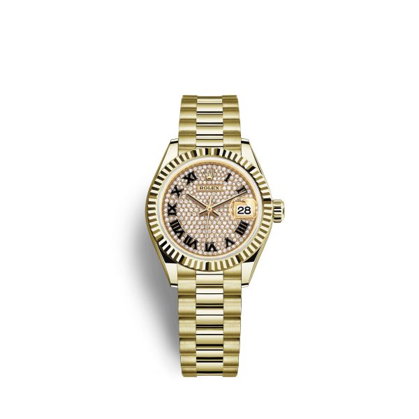 Rolex Lady-Datejust 28, 18k Yellow Gold, Ref# 279178-0031