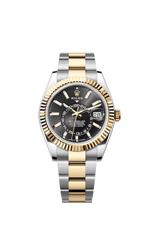 Rolex Sky-Dweller, 42mm, Oystersteel and 18k Yellow Gold, Black, Oyster, Ref# 336933-0003