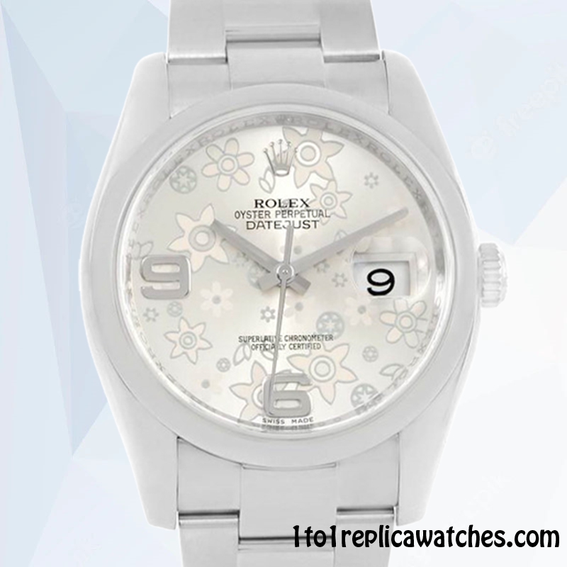 1:1 Replica Rolex Datejust 116200SFAO Rolex Calibre 2836/2813 Men's Silver Floral Dial