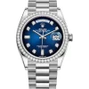 Rolex Day-Date Blue Ombre Diamond Dial Diamond Bezel 36mm 128349RBR