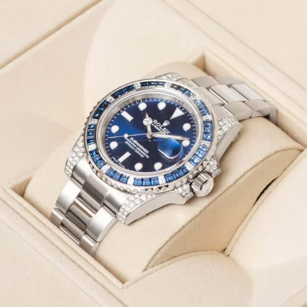 Rolex Submariner Date 116659 SABR 18K White Gold Diamonds Sapphires UNWORN