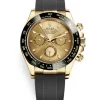 Rolex Cosmograph Daytona 116518LN Champagne Dial Oysterflex Yellow Gold Mens Watch